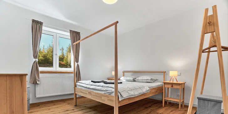 Ložnice jsou vybavené Queen size postelemi navrženými pro ten nejhlubší spánek na čistém horském vzduchu.