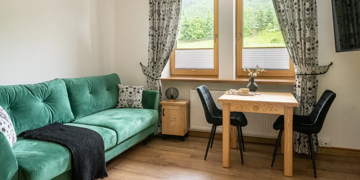 V blízkosti turistických chodníkov aj atrakcií: apartmány v Zakopanom so SPA zónou a raňajkami