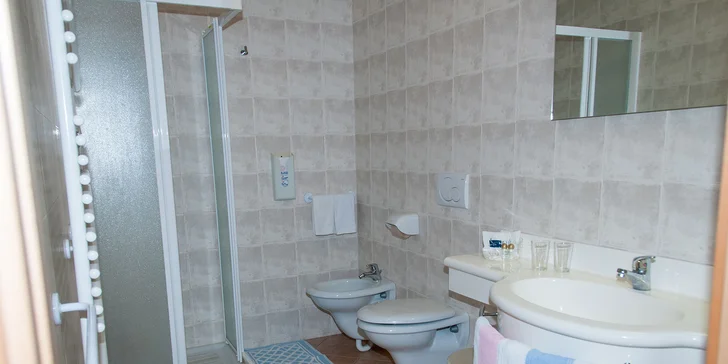 Samozřejmostí je vlastní koupelna se sprchovým koutem, WC, fénem a toaletními potřebami.