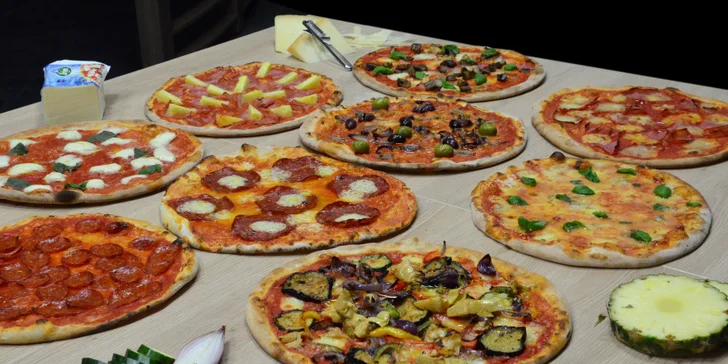 S voucherem si vyberete pizzu ze 4 druhů. 