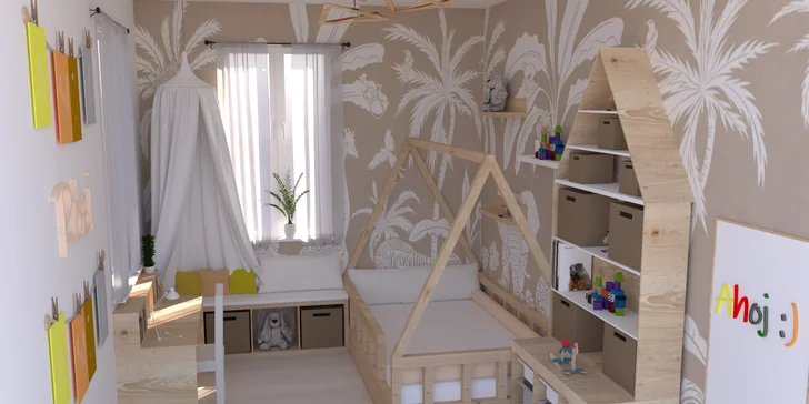 Dětský pokoj snů – barevný, hravý a přesto funkční prostor, který podporuje fantazii i klidné spaní.
