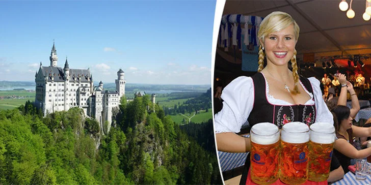 Pohádkový zámek Neuschwanstein a  Mnichov (centrum nebo Oktoberfest)