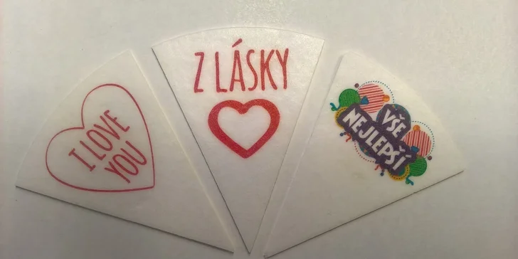 Můžete si vybrat i cedulku z jedlého papíru.