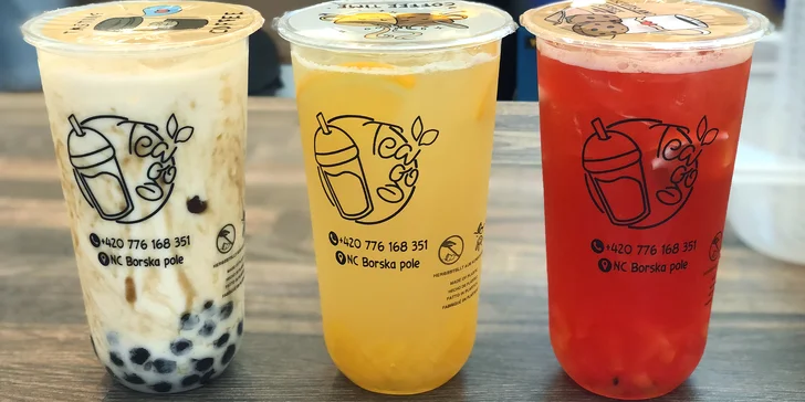 Velký ovocný či mléčný bubble tea i s toppingem dle výběru na Borech