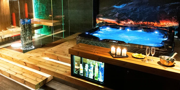 2 hod. v soukromém spa Zima s horskou atmosférou a lahví sektu pro pár