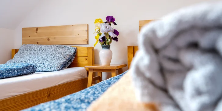 Dorůžova se vyspíte v útulném pokojíku nebo apartmánu.