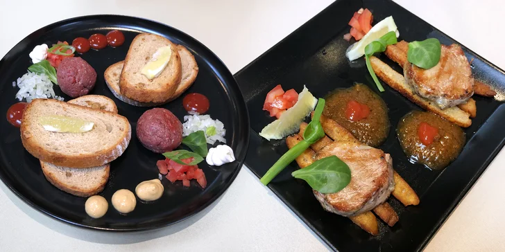 Ochutnáte např. vepřovou panenku, tataráček či steak s pepřovou omáčkou. 