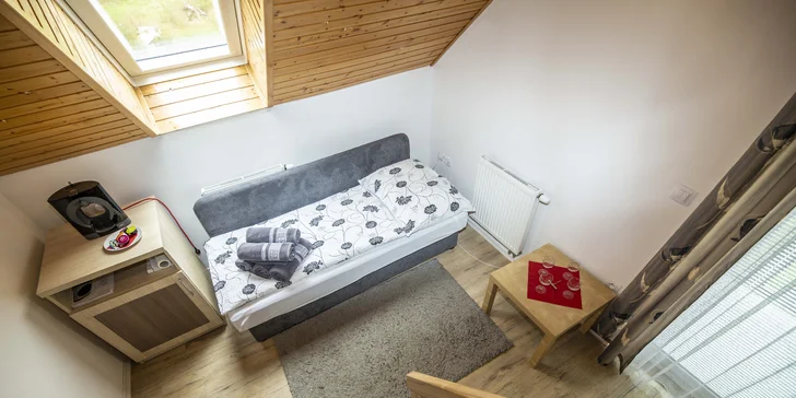 Apartmán U Vytřase je mezonetový.