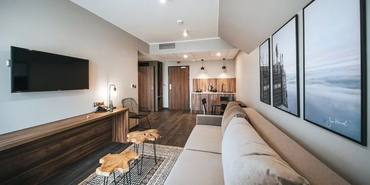 Pripravené je pre vás štúdio alebo apartmán s oddelenou spálňou. Zmestíte sa sem až štyria.