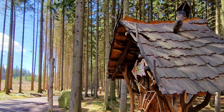 Vyobrazena jsou tu lesní zvířátka i zajímavé informace o stavbě Pekla.