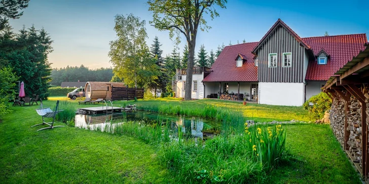 Venkovské stavení v CHKO Labské pískovce: vybavené apartmány pro 2–7 osob i privátní sauna