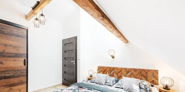 Apartmány jsou moderně a elegantně zařízené (na fotce apartmán s infrasaunou).