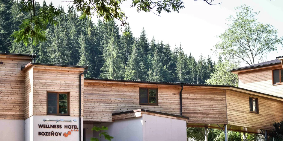 Wellness hotel Bozeňov: adrenalin park venku, vodní postel a totální relax vevnitř
