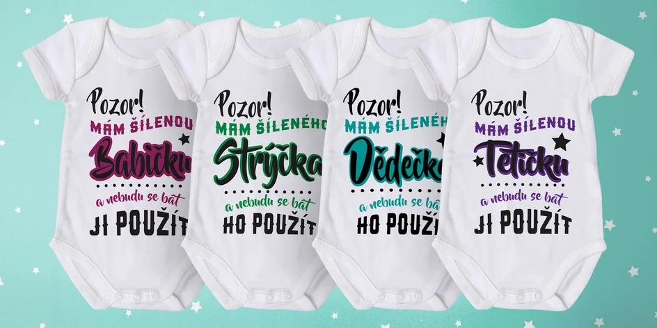 Bavlněná dětská body s vtipnými potisky