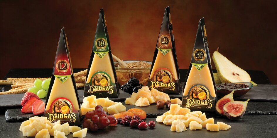 Balíčky vyzrálých sýrů z Litvy a Estonska