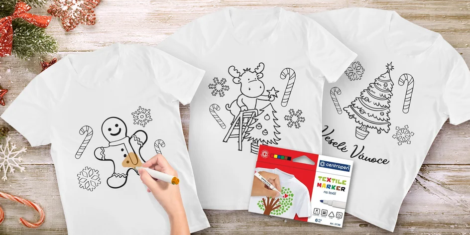 Fixy na textil a tričko s předtištěnými obrázky