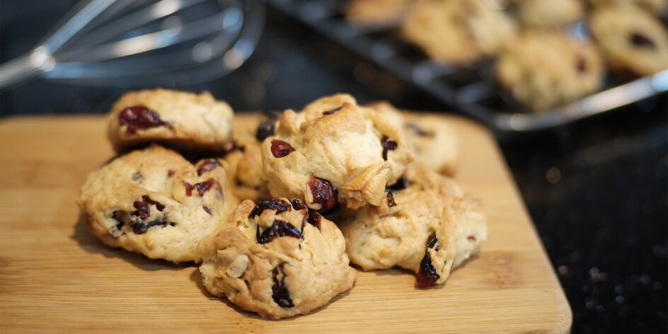 Recept na domácí sušenky: Zdravé brusinkové cookies s chia semínky
