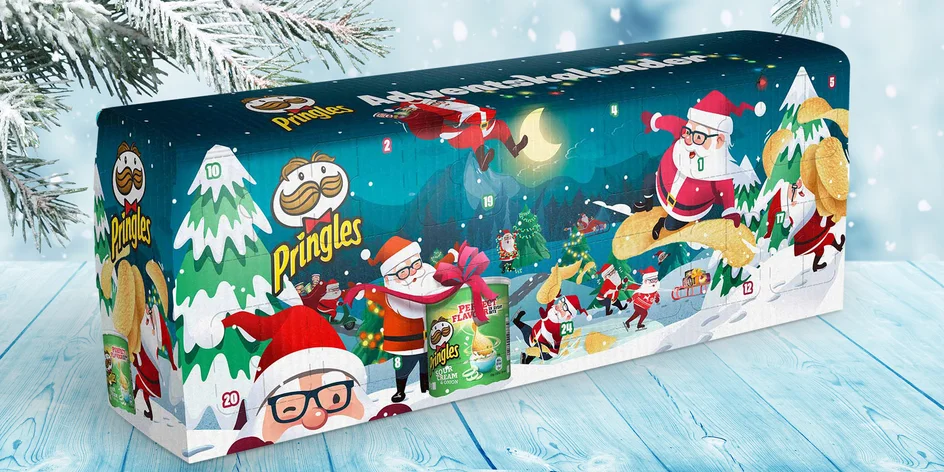 Adventní kalendář Pringles: víc než 1 kg snacků