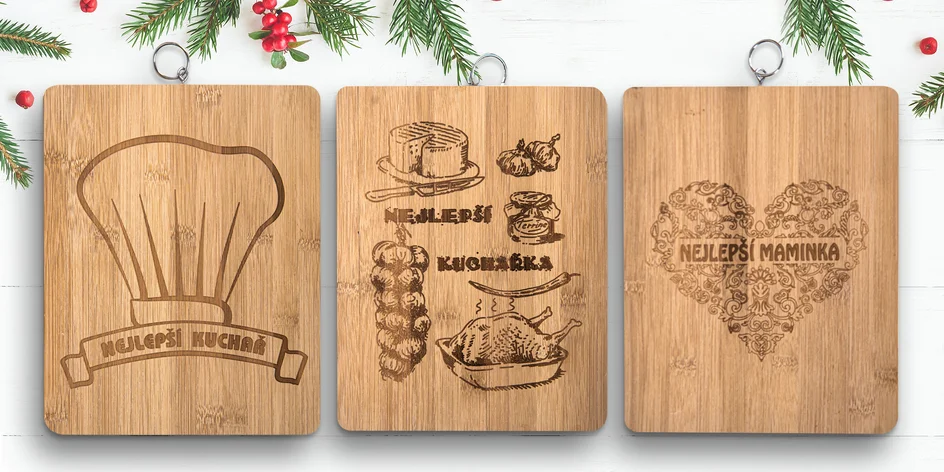 Bambusová prkénka s gravírovaným textem