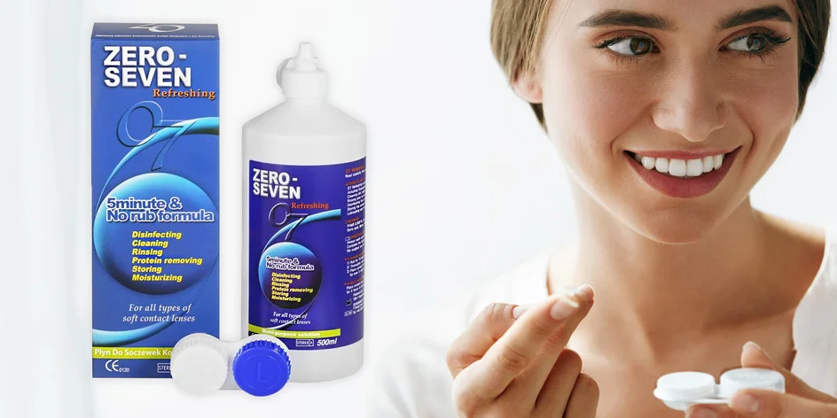Roztok na kontaktní čočky Zero-seven: 500-2000 ml