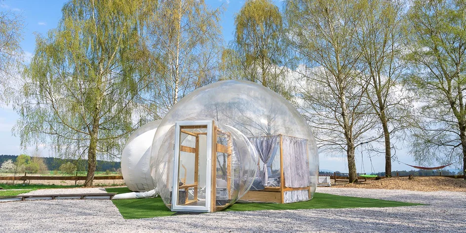 Glamping V bublině a neomezený relax v sauně