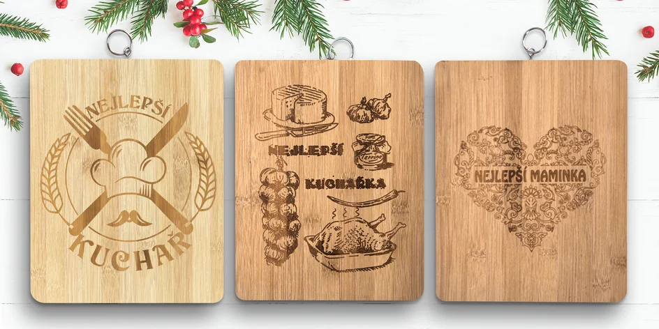 Bambusová prkénka s gravírovaným textem