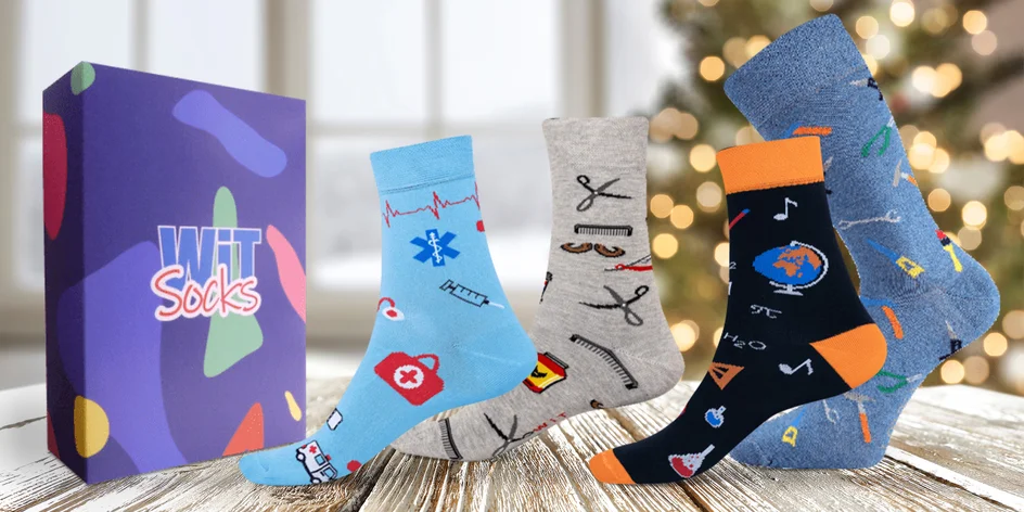 Dárkový set tří párů ponožek s motivy povolání