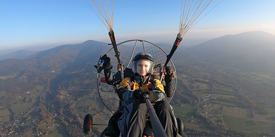 Motorový paragliding: 5, 15 nebo 30 minut letu