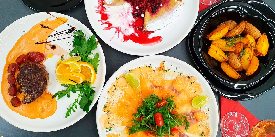 Tříchodové menu: carpaccio, steak i palačinky, pondělí až čtvrtek