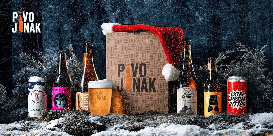 Vánoční box Pivo Jinak: 6 řemeslných piv i se sklenicí