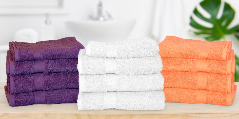 Jednobarevné ručníky a osušky ze 100% bavlny