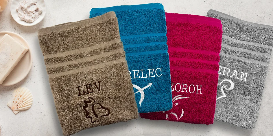 Froté ručník či osuška s výšivkou znamení zvěrokruhu