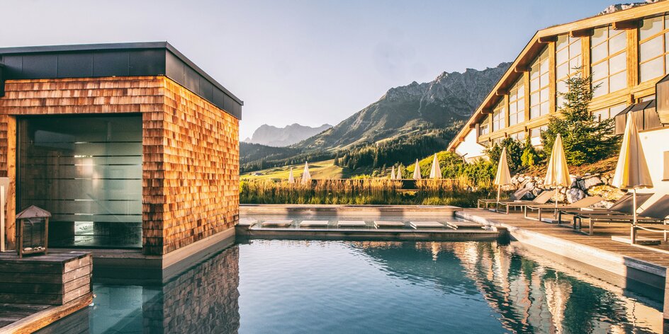 Hotel v Alpách u sjezdovky: jídlo, wellness, herny