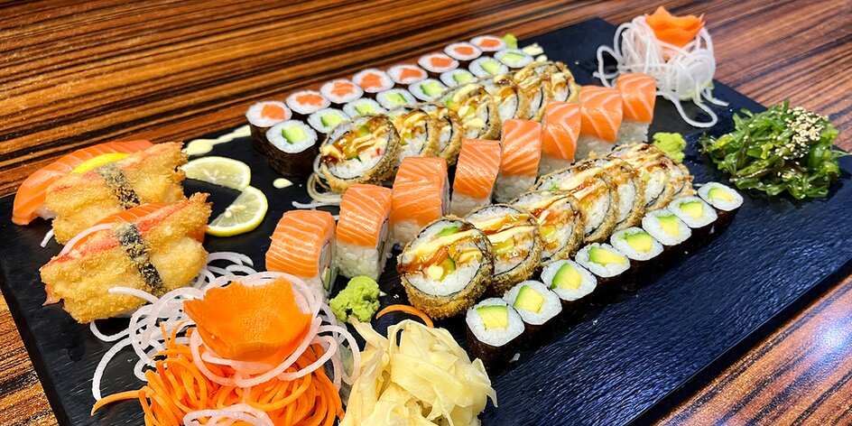 Sushi sety: 32–68 ks s lososem, avokádem i grill rolls