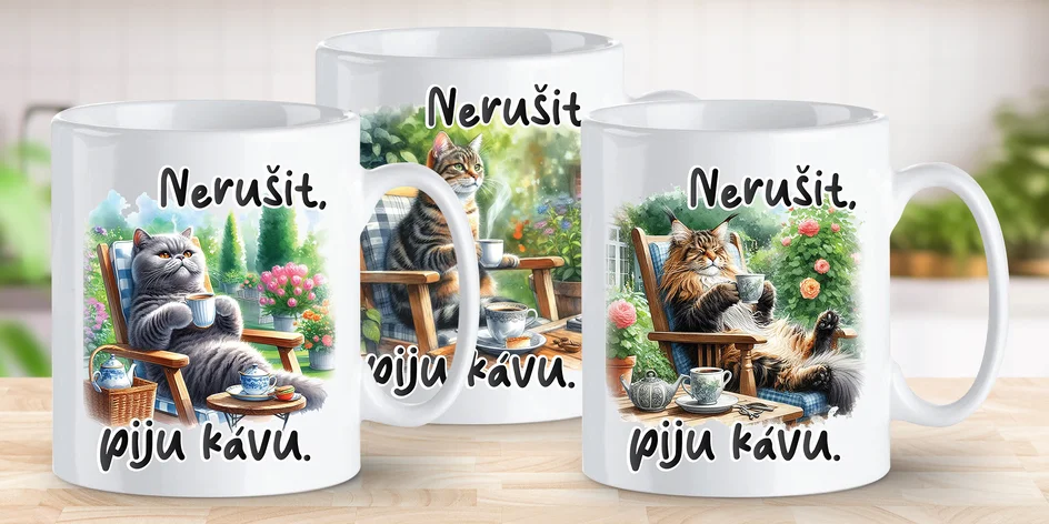 Pro kočičí mámy a táty: keramické hrnky s potiskem