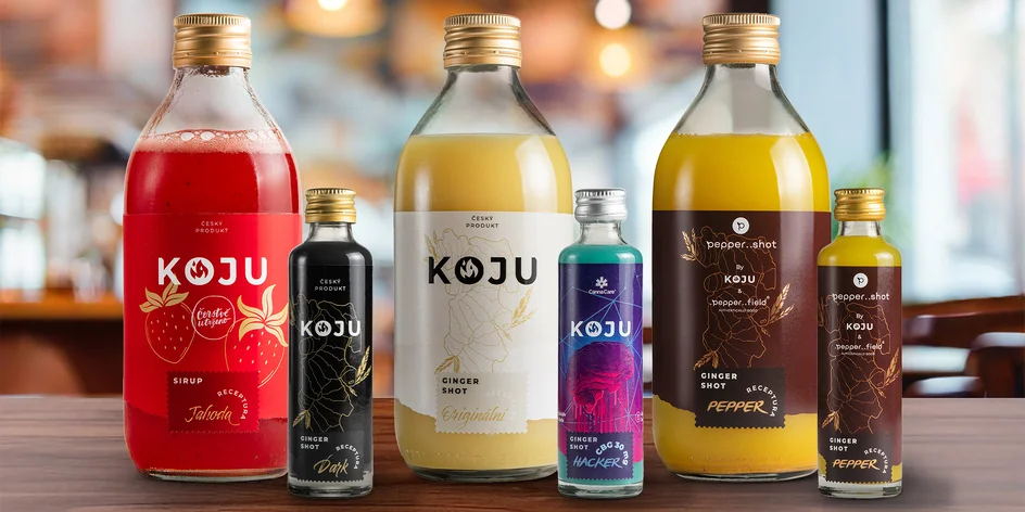 Ginger shoty i sirupy KOJU: 40, 320 nebo 540 ml