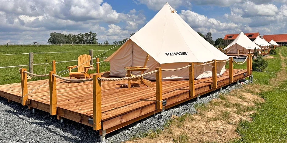 Glamping na farmě v Posázaví: luxusní stan pro 5 osob