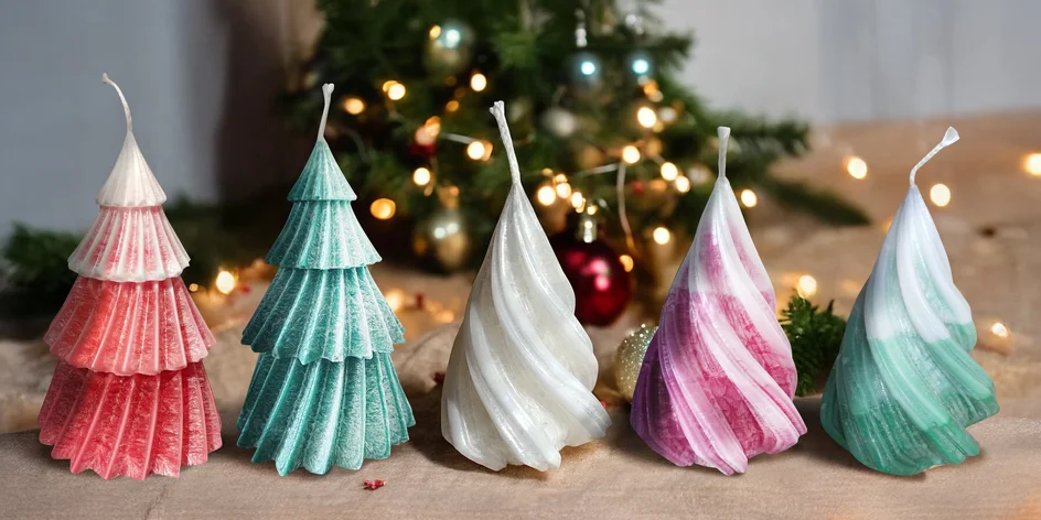 Svíčky ve tvaru stromku: vánoční vůně i bez parfemace