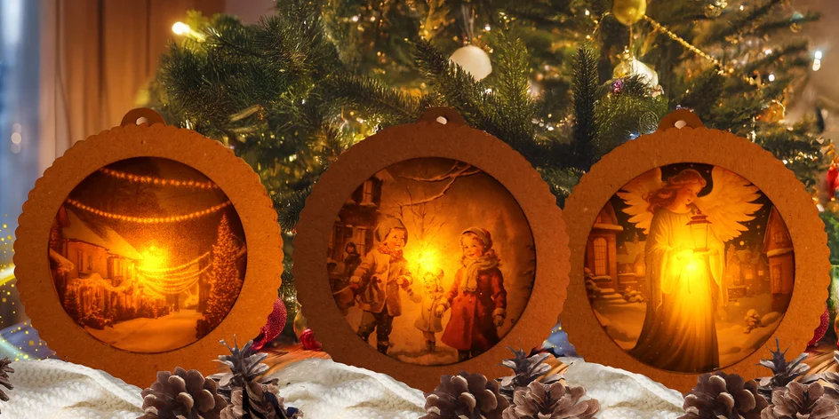 Vánoční svíticí ozdoby ve vintage stylu