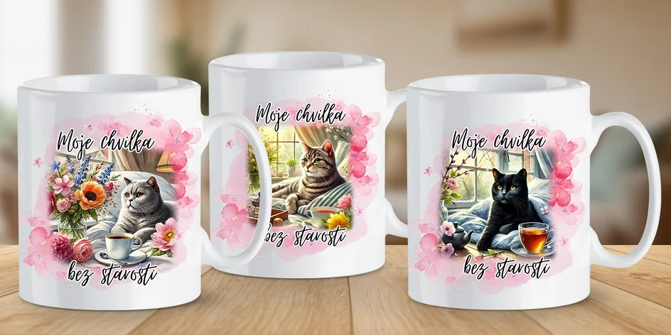 Něžné keramické hrnečky pro milovníky koček: 330 ml