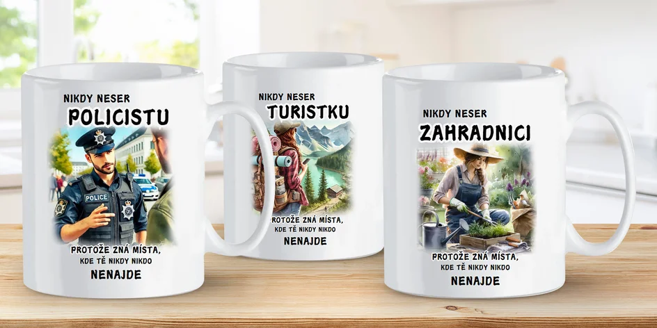 Keramické hrnky s vtipným varováním