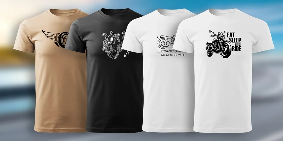 Pánská motorkářská trička z bavlny: S až 3XL