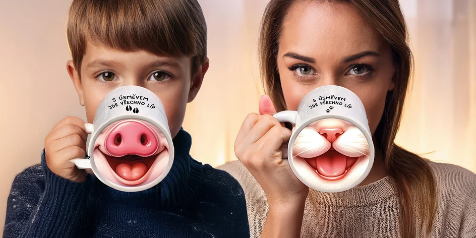 Hrneček čumáček s objemem 330 ml pro děti i dospělé