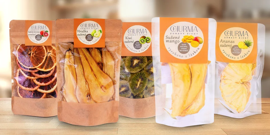 Sušené ovocné a zeleninové plátky bez přísad