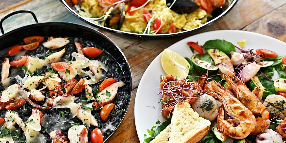 Středomořská hostina pro 2-4 osoby: risotto i těstoviny