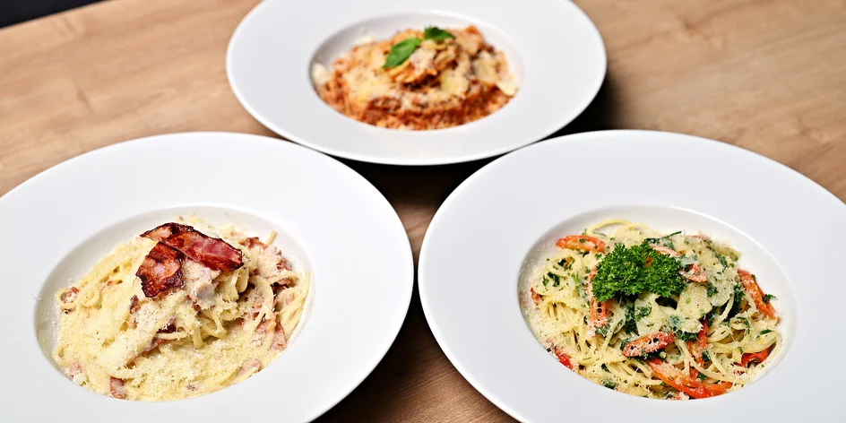 Těstoviny nebo gnocchi dle výběru pro 1 až 2 osoby