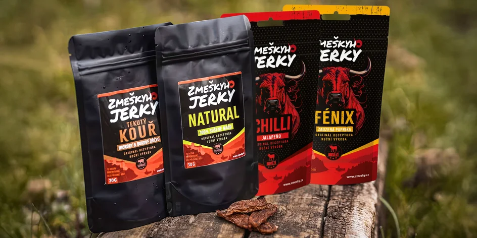 Balíčky českého vepřového a hovězího jerky