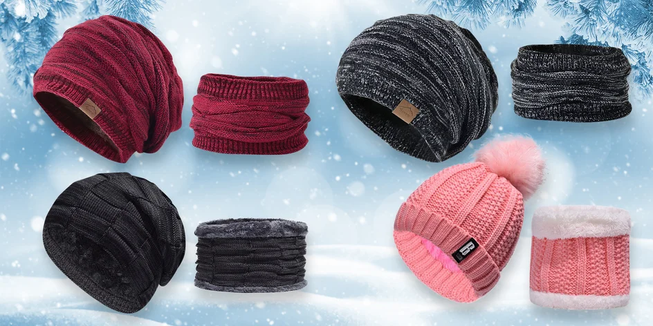 Pánské i dámské hřejivé sety: čepice a nákrčník