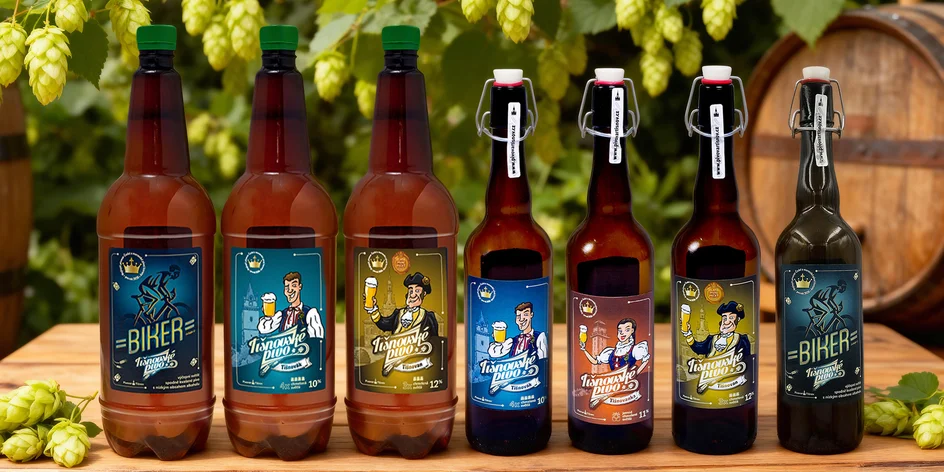 Balení 6 tišnovských spodně kvašených piv či speciálů