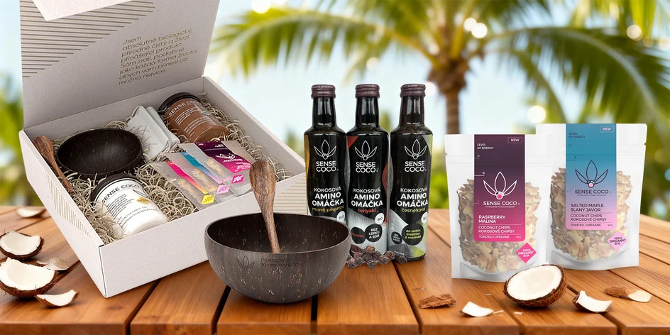 Bio, organic, raw potraviny z kokosu i dárkové sety